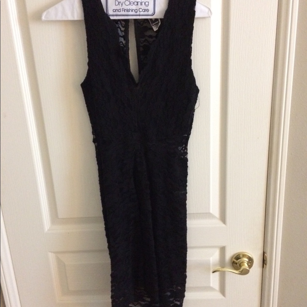 Sheer lace mini dress
